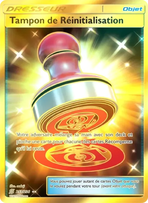 Carte Pokémon Tampon de Réinitialisation 253/236, extension Harmonie des Esprits