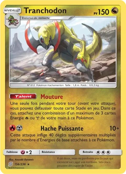Carte Pokémon Tranchodon 156/236, extension Harmonie des Esprits