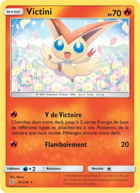 Carte Pokémon Victini 026/236, extension Harmonie des Esprits