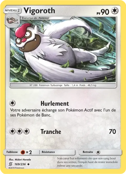 Carte Pokémon Vigoroth 169/236, extension Harmonie des Esprits