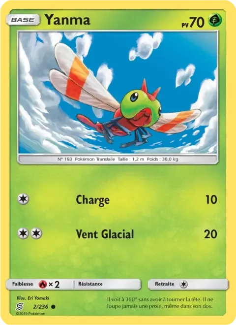 Carte Pokémon Yanma 002/236, extension Harmonie des Esprits