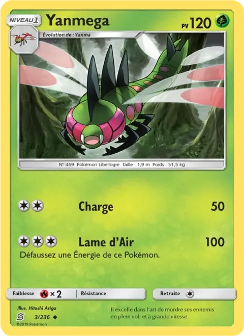 Carte Pokémon Yanmega 003/236, extension Harmonie des Esprits