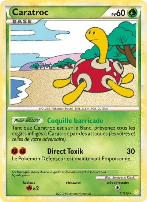 Carte Pokémon Caratroc 011/123, extension HeartGold SoulSilver