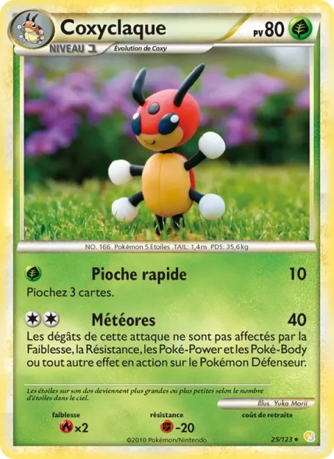 Carte Pokémon Coxyclaque 025/123, extension HeartGold SoulSilver