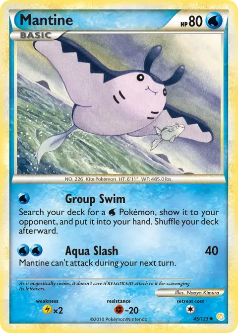 Carte Pokémon Démanta 045/123, extension HeartGold SoulSilver