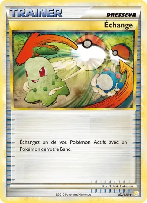 Carte Pokémon Échange 102/123, extension HeartGold SoulSilver