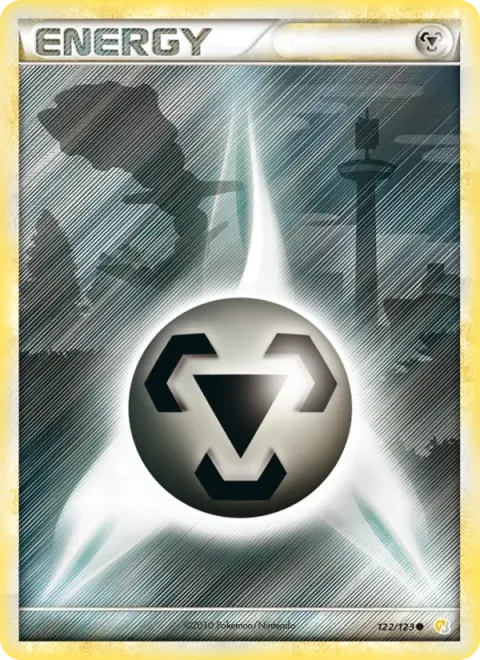 Carte Pokémon Énergie Métal 122/123, extension HeartGold SoulSilver