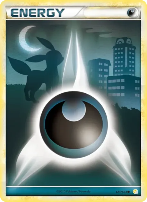 Carte Pokémon Énergie Obscurité 121/123, extension HeartGold SoulSilver