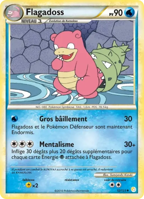 Carte Pokémon Flagadoss 052/123, extension HeartGold SoulSilver