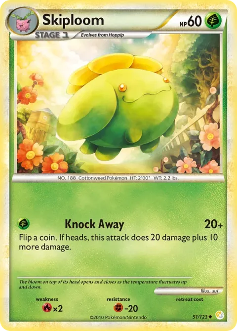 Carte Pokémon Floravol 051/123, extension HeartGold SoulSilver