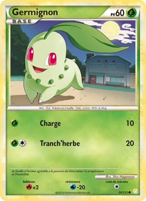 Carte Pokémon Germignon 059/123, extension HeartGold SoulSilver