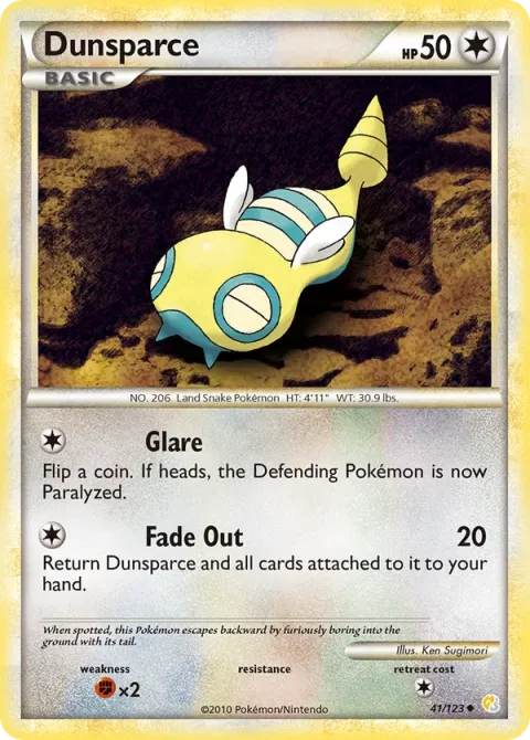 Carte Pokémon Insolourdo 041/123, extension HeartGold SoulSilver
