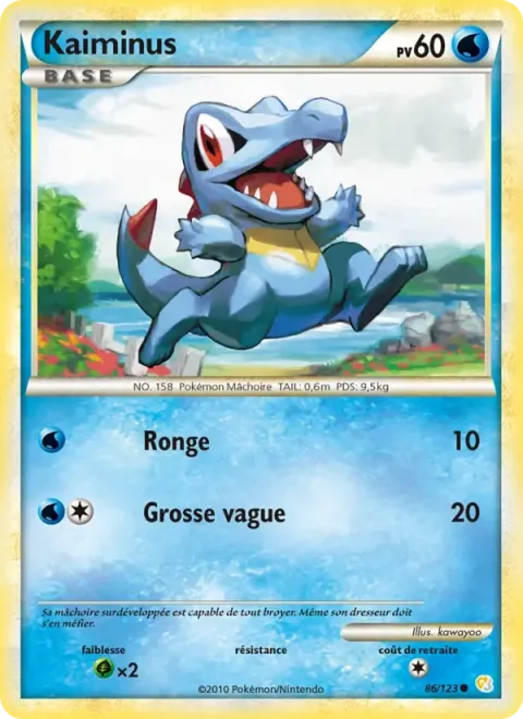 Carte Pokémon Kaiminus 086/123, extension HeartGold SoulSilver