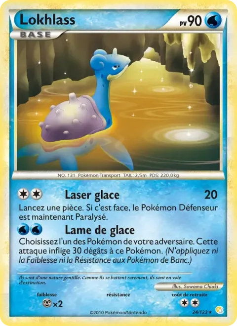 Carte Pokémon Lokhlass 024/123, extension HeartGold SoulSilver