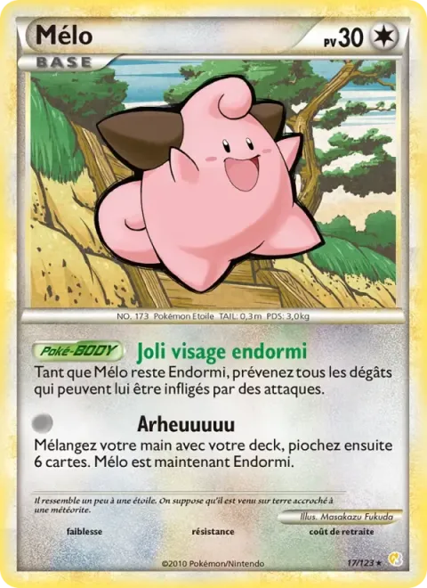 Carte Pokémon Mélo 017/123, extension HeartGold SoulSilver