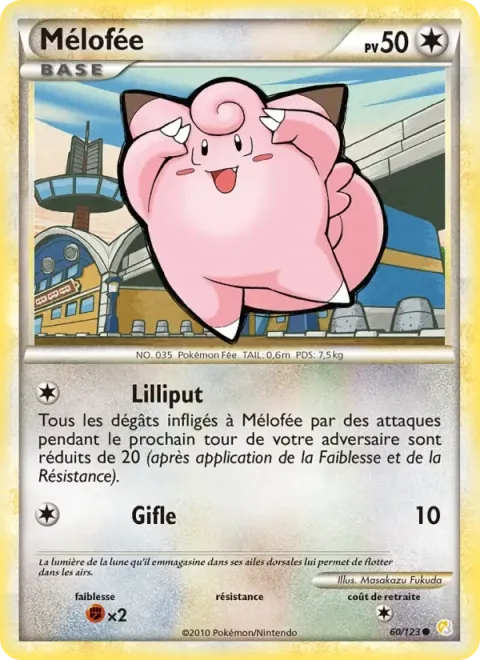 Carte Pokémon Mélofée 060/123, extension HeartGold SoulSilver
