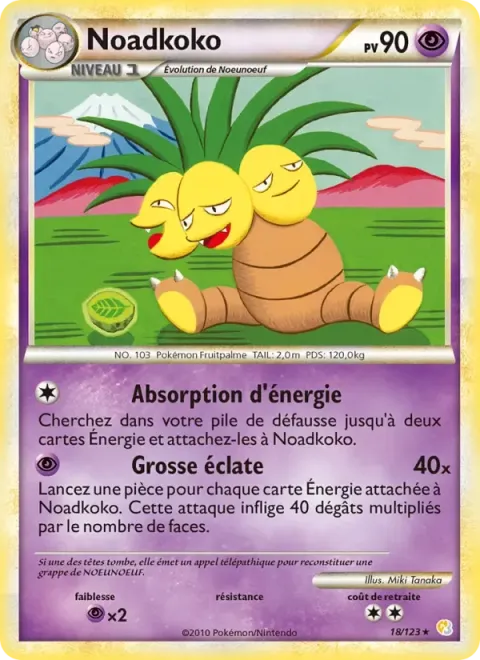 Carte Pokémon Noadkoko 018/123, extension HeartGold SoulSilver