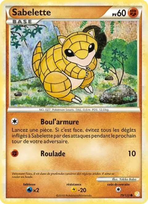 Carte Pokémon Sabelette 079/123, extension HeartGold SoulSilver