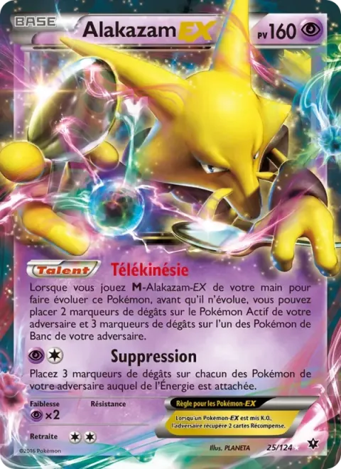 Carte Pokémon Alakazam EX 025/124, extension Impact des Destins