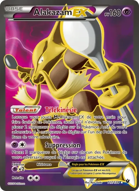 Carte Pokémon Alakazam EX 117/124, extension Impact des Destins