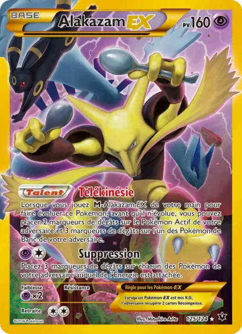 Carte Pokémon Alakazam EX 125/124, extension Impact des Destins