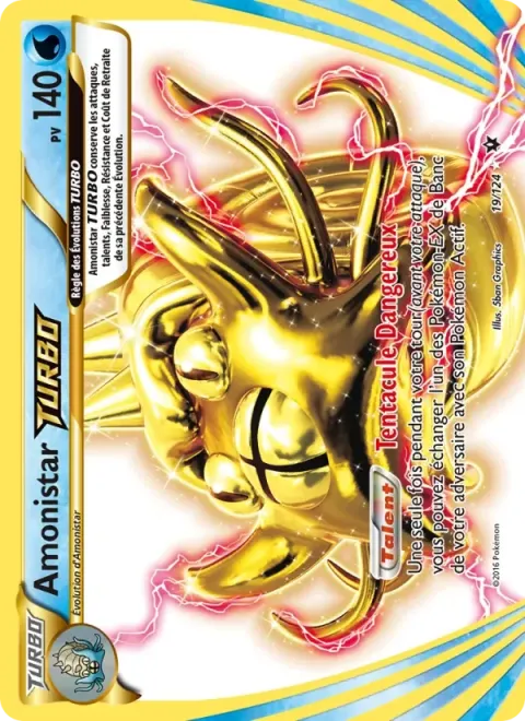 Carte Pokémon Amonistar TURBO 019/124, extension Impact des Destins