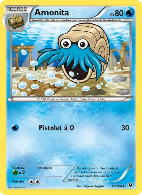 Carte Pokémon Amonita 017/124, extension Impact des Destins