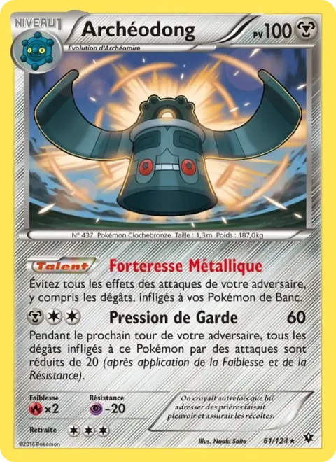 Carte Pokémon Archéodong 061/124, extension Impact des Destins