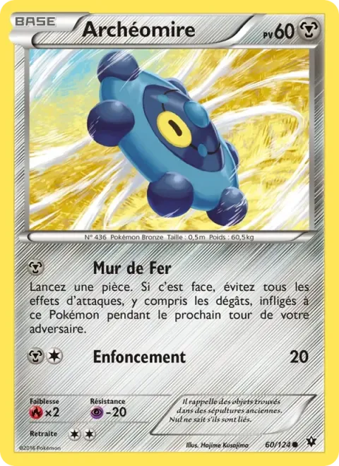 Carte Pokémon Archéomire 060/124, extension Impact des Destins