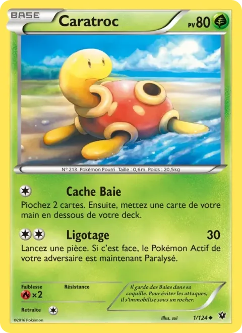 Carte Pokémon Caratroc 001/124, extension Impact des Destins