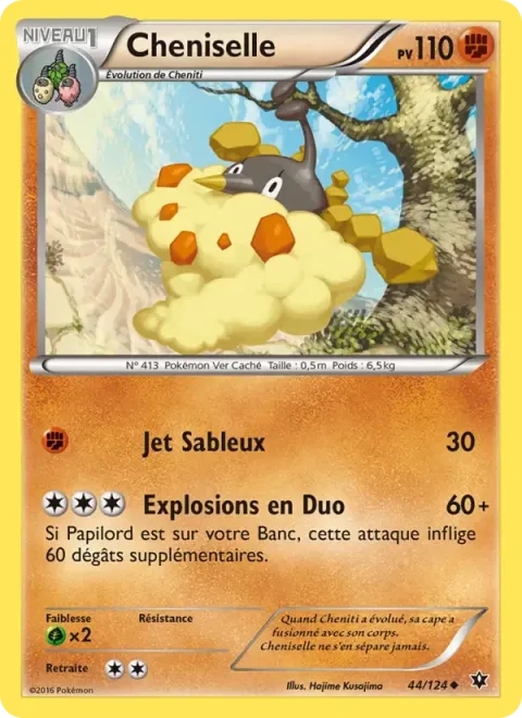 Carte Pokémon Cheniselle 044/124, extension Impact des Destins