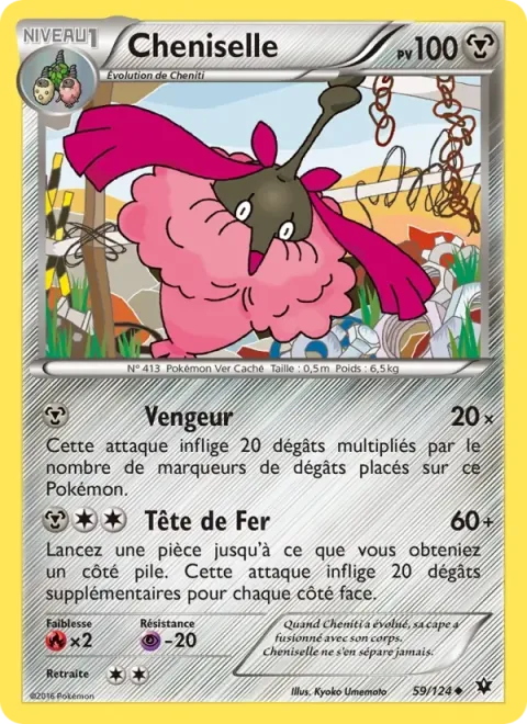 Carte Pokémon Cheniselle 059/124, extension Impact des Destins