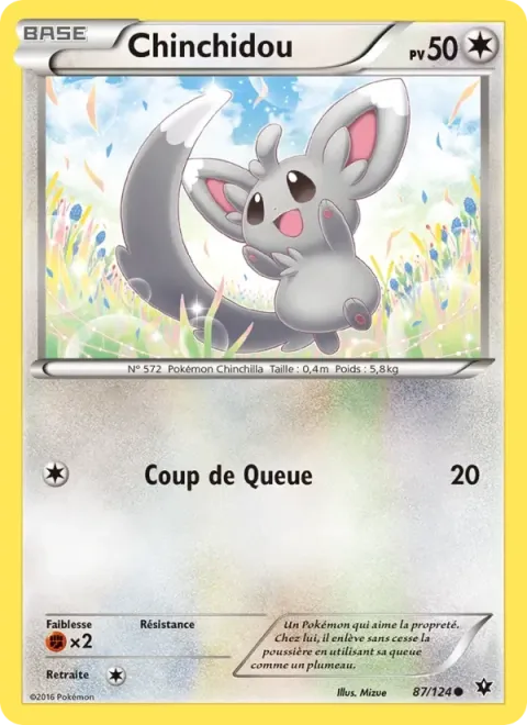Carte Pokémon Chinchidou 087/124, extension Impact des Destins