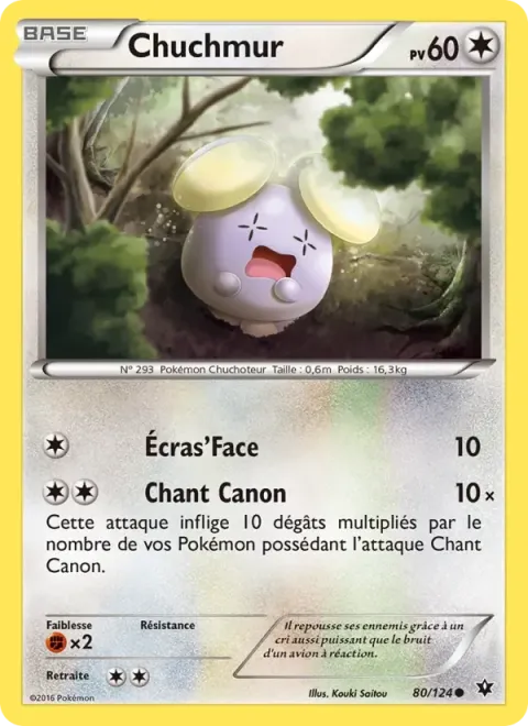 Carte Pokémon Chuchmur 080/124, extension Impact des Destins