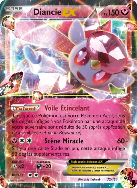 Carte Pokémon Diancie EX 072/124, extension Impact des Destins