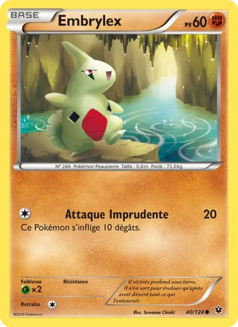 Carte Pokémon Embrylex 040/124, extension Impact des Destins