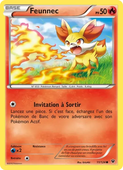 Carte Pokémon Feunnec 011/124, extension Impact des Destins