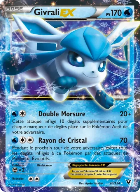 Carte Pokémon Givrali EX 020/124, extension Impact des Destins