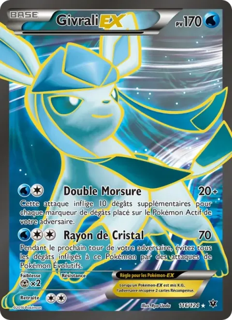 Carte Pokémon Givrali EX 116/124, extension Impact des Destins