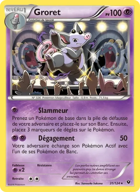 Carte Pokémon Groret 031/124, extension Impact des Destins