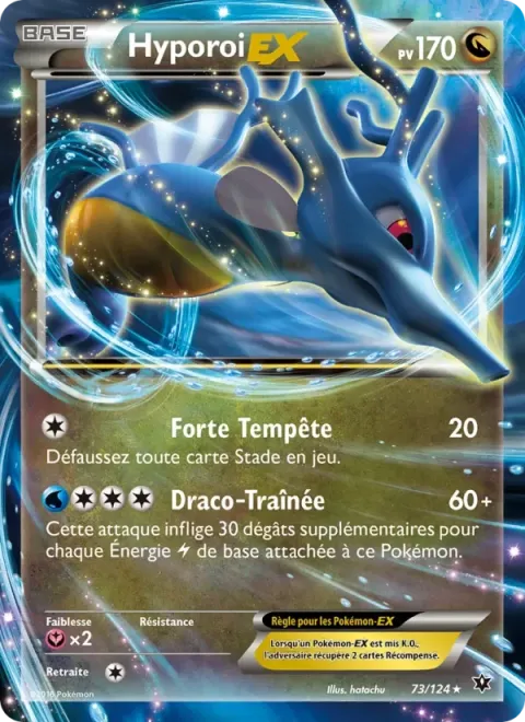 Carte Pokémon Hyporoi EX 073/124, extension Impact des Destins