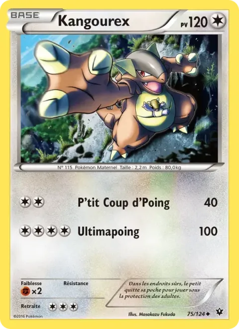 Carte Pokémon Kangourex 075/124, extension Impact des Destins