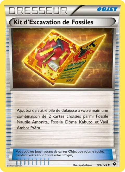 Carte Pokémon Kit d’Excavation de Fossiles 101/124, extension Impact des Destins