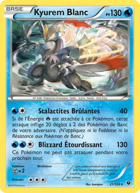 Carte Pokémon Kyurem Blanc 021/124, extension Impact des Destins