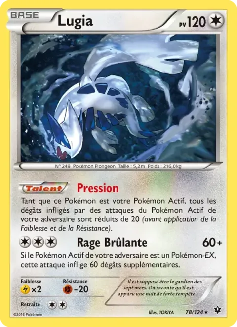 Carte Pokémon Lugia 078/124, extension Impact des Destins