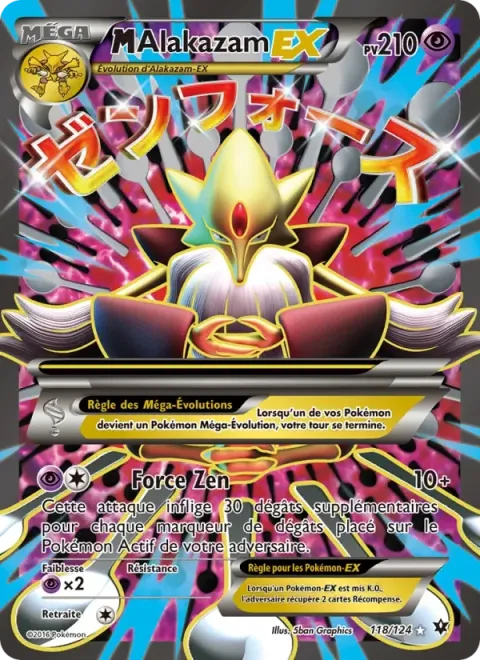 Carte Pokémon M-Alakazam EX 118/124, extension Impact des Destins