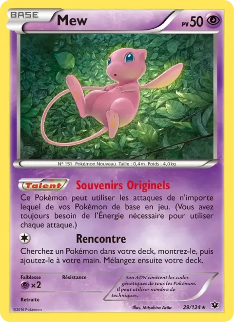 Carte Pokémon Mew 029/124, extension Impact des Destins
