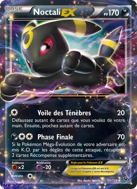 Carte Pokémon Noctali EX 055/124, extension Impact des Destins