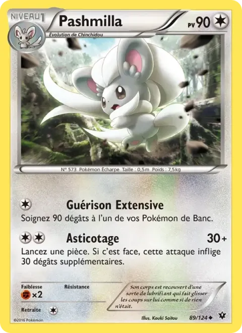 Carte Pokémon Pashmilla 089/124, extension Impact des Destins