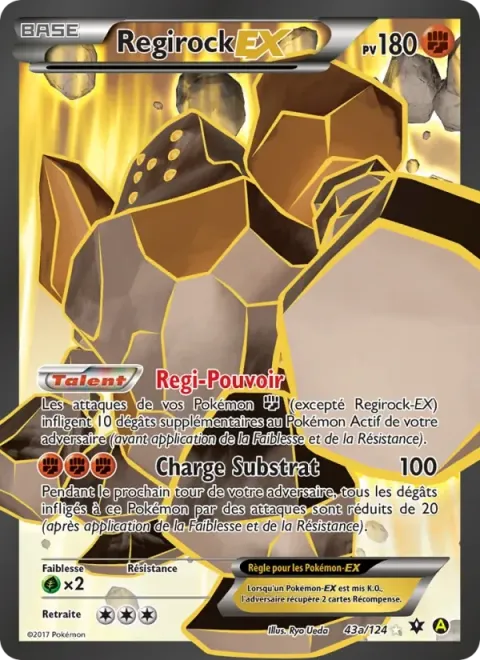 Carte Pokémon Regirock EX 043/124, extension Impact des Destins